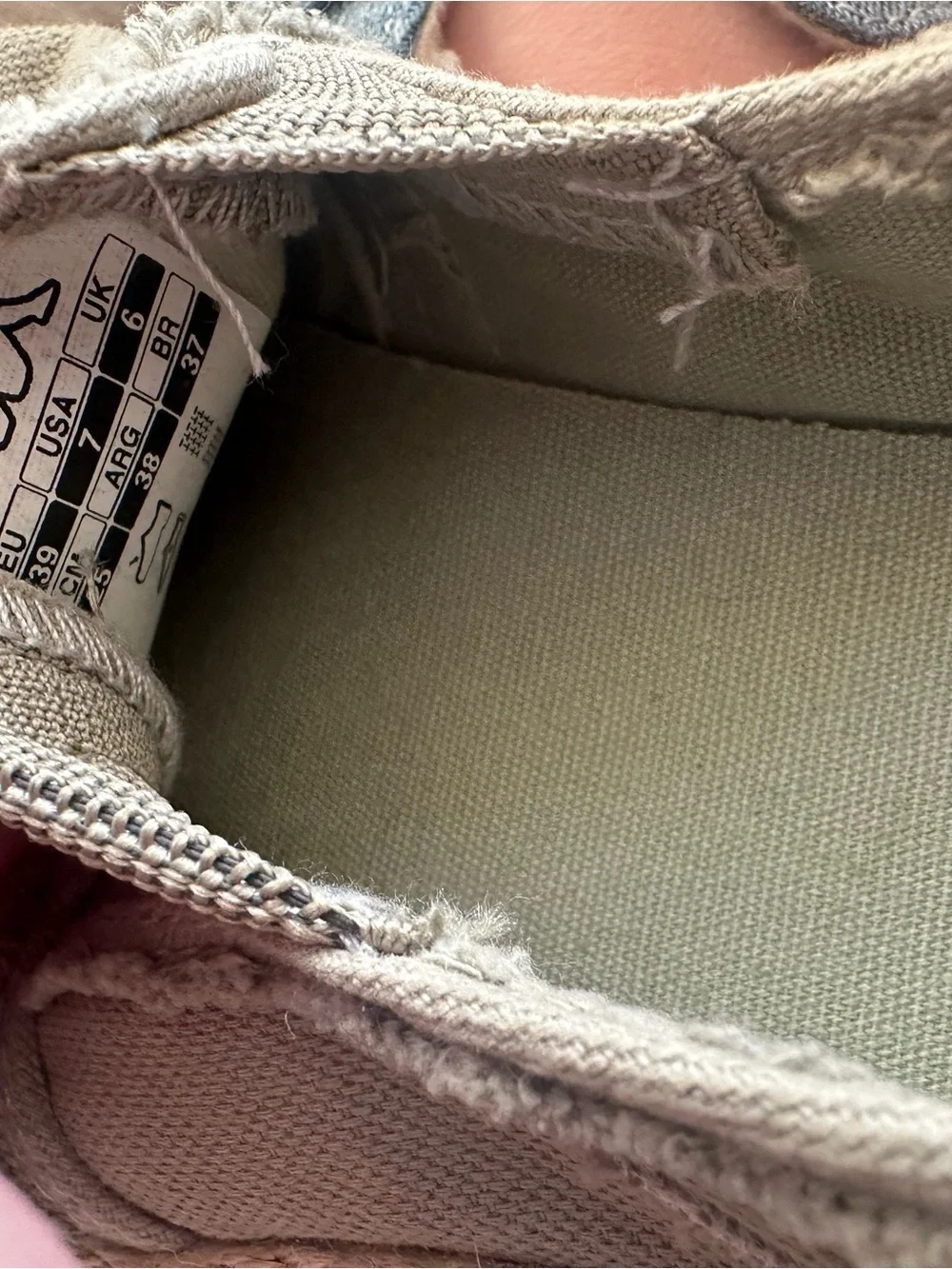 Kappa Olive Green Canvas Slip-On Espadrilles